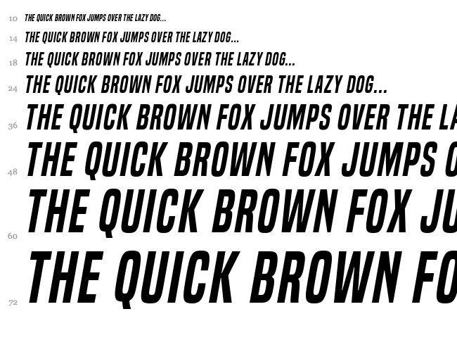 Built Titling font waterfall